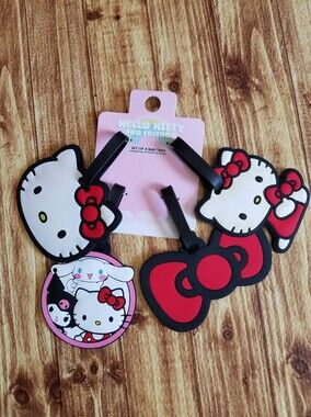 Sanrio Hello Kitty Bag Tags Luggage - Pink, Red, Black, White Kuromi Cinnamoroll